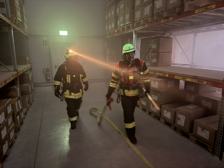 Gemeinsame Übung mit der Feuerwehr Böel bei Hans Natur